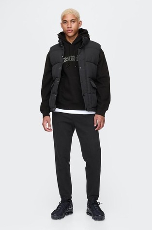 GAP Gap logo moški pulover s kapuco Črna - True Black 3