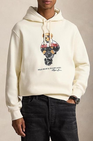 Polo Bear pulover s kapuco in flisirano notranjostjo