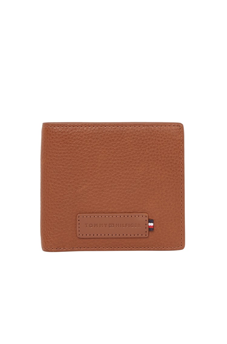 TOMMY HILFIGER Premium usnjena denarnica z žepom za kovance Rjava - Winter Cognac 