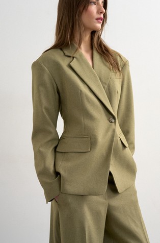 TSSOPHIA padded shoulder blazer