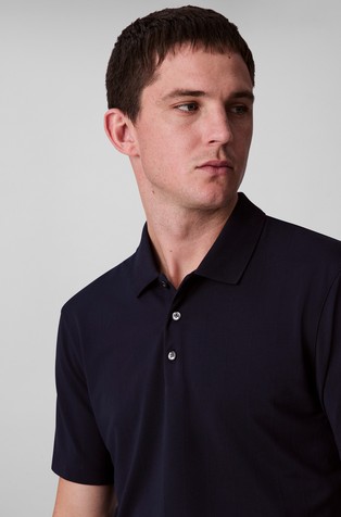 CALVIN KLEIN Short-sleeved polo in viscose-blend Dark Blue 3
