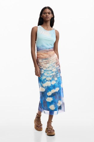 Obleka brez rokavov s potiskom