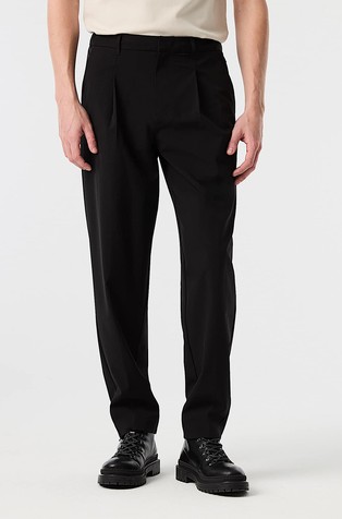 Elegant Stretch Carrot Fit Trousers in Performance Fabric