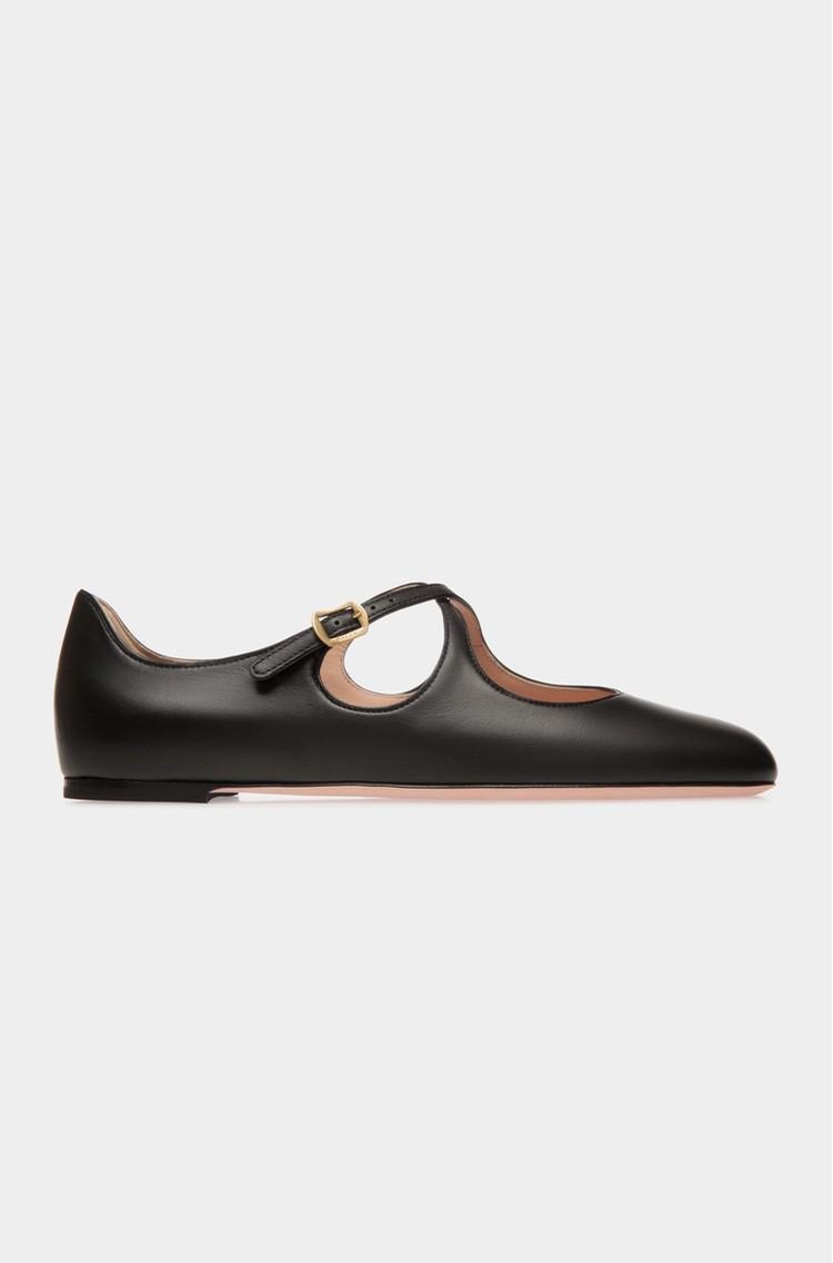 BALLY Ballet Flats in Leather Black 