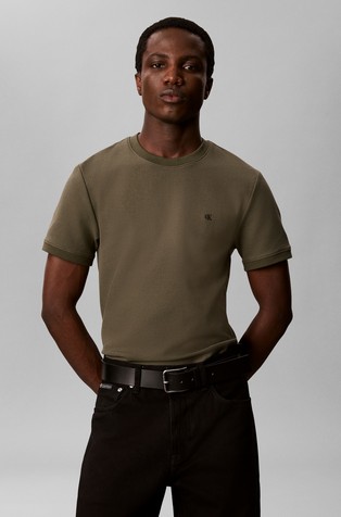 Slim fit cotton blend T-shirt