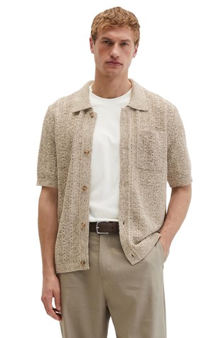 Pletena polo jopa s kratkimi rokavi iz bombažne mešanice