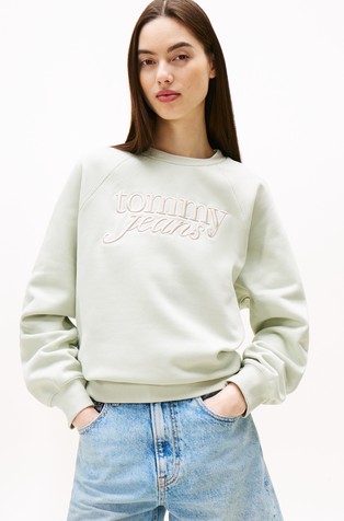 Relaxed fit Cotton-blend Sweatshirt with Logo Embroidery