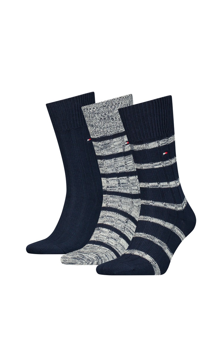 TOMMY HILFIGER 3-Pack Classics Mouliné Socks Navy Combo 