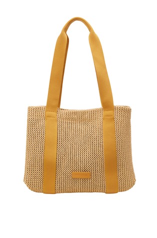 Shopper medium in crochet raffia bast look