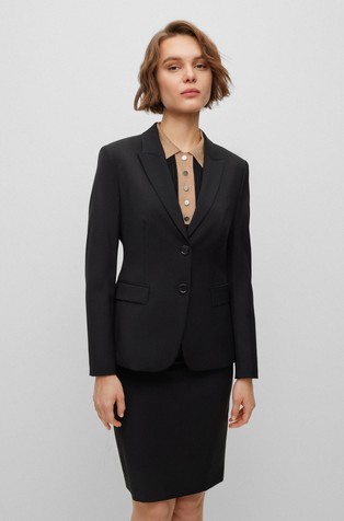 Regular fit jacket in virgin wool
