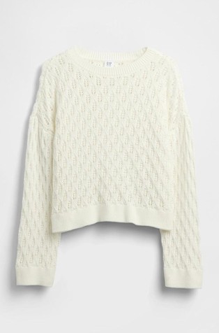 Luknjičasto pleten pulover za deklice