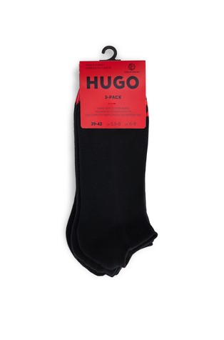 HUGO BOSS Paket 3 parov logo stopalk Črna - Black 3