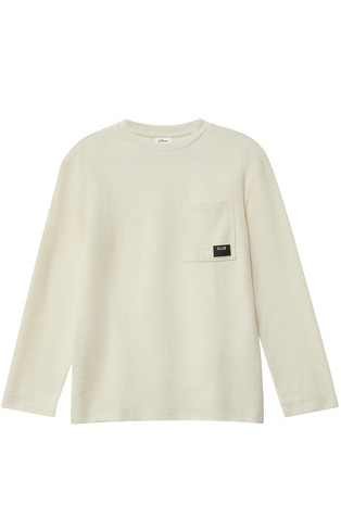 Textured jersey long sleeve with breast pocket