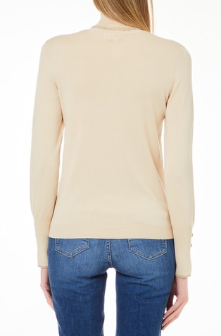 LIU JO Turtleneck jumper with buttons Soft Cream 2