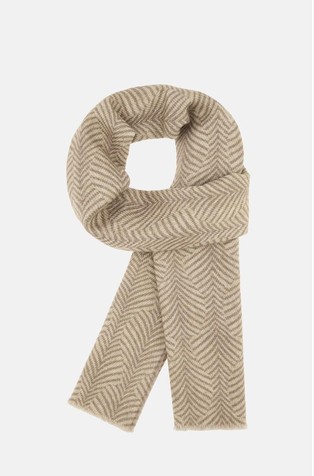 Herringbone Print Wool Scarf
