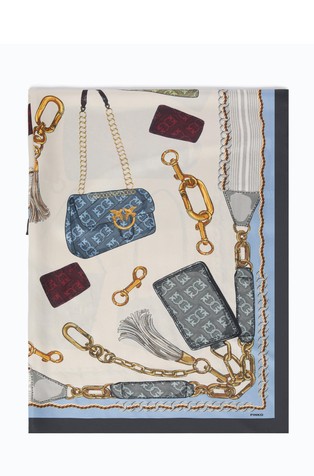 Viscose and silk printed scarf