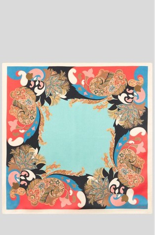 Silk scarf with floral paisley motif