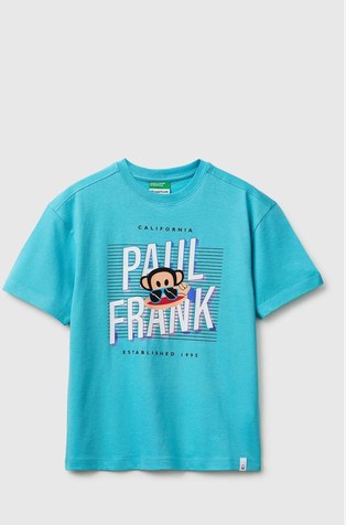 Bombažna majica s potiskom in reliefno aplikacijo