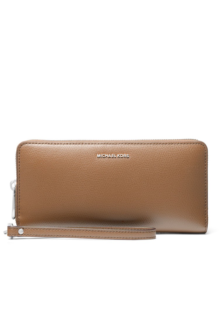 MICHAEL KORS Jet Set Travel Large Leather Continental Wallet Brown 