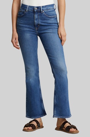 Crop flare jeans