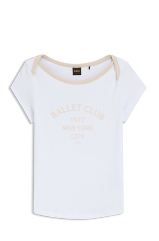 Stretch-cotton slim-fit T-shirt with print