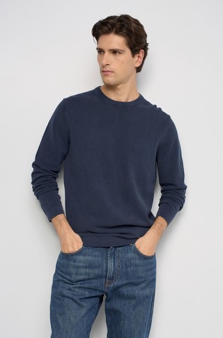 Textured knit cotton jumper