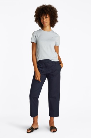 TOMMY HILFIGER Cropped chino hlače z ravnimi hlačnicami Modra - Blue 3