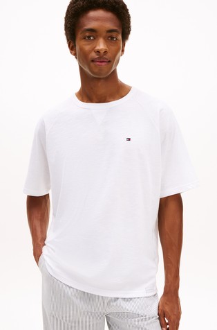 Teksturirana bombažna majica s kratkimi rokavi