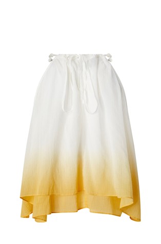 PINKO Bombažna bluza brez rokavov z ombré učinkom Bela - White / Yellow 6