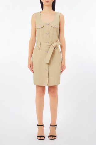 Short cotton-blend dress
