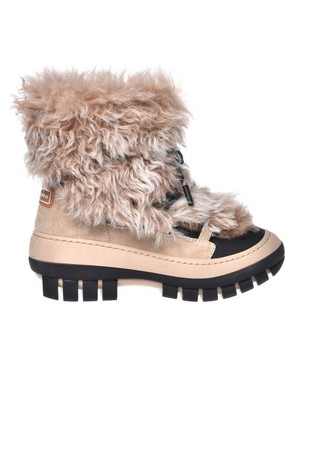 BALDININI Suede boots with faux-fur