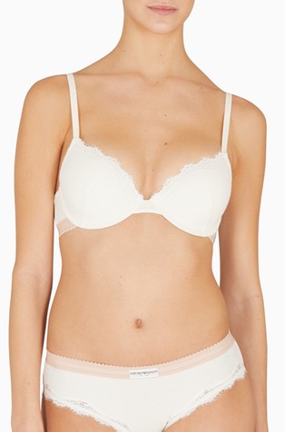 Podložen modrček iz mikrofibre s čipko