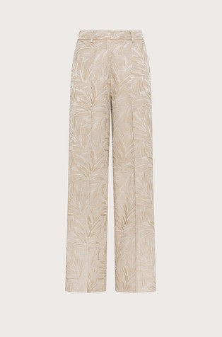 Cotton blend jacquard trousers