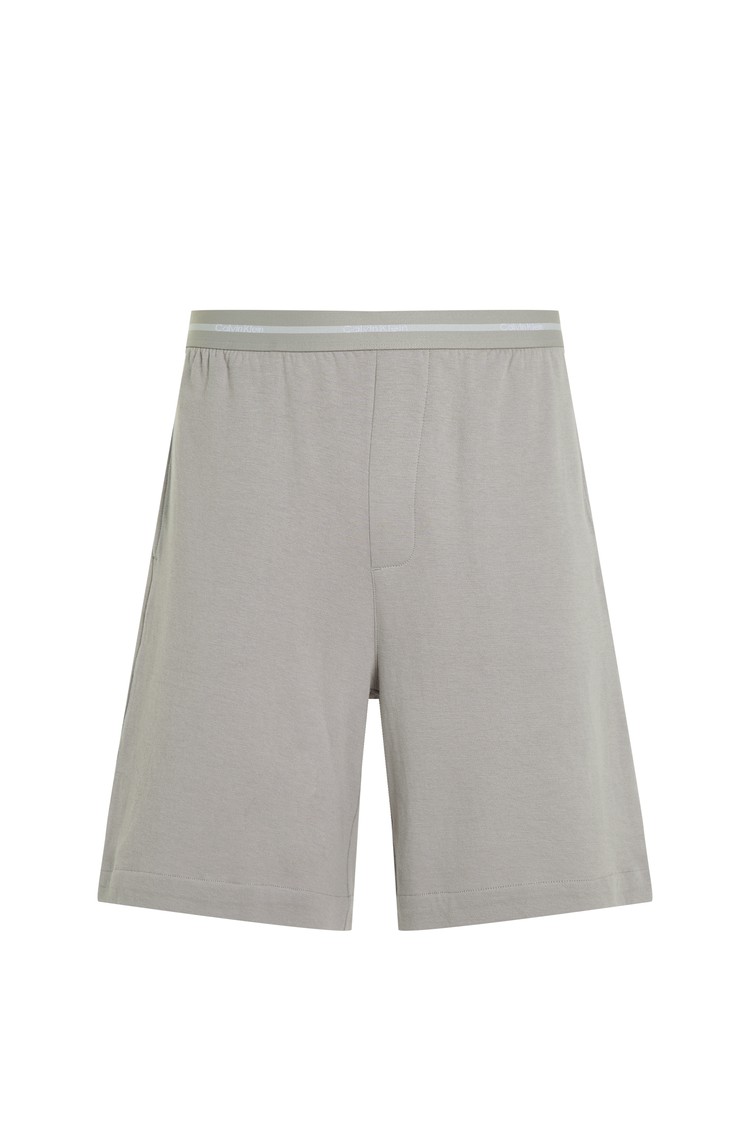 CALVIN KLEIN Kratke hlače z logo pasom - Modern Terry Siva - Gray 