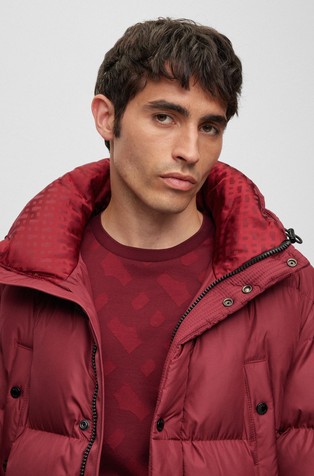 HUGO BOSS Water-repellent padded jacket with hood Red 4