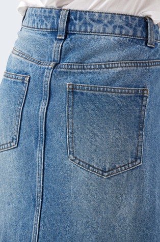 NOISY MAY NMELISA denim krilo s stranskima razporkoma Modra - Medium Blue Denim 5