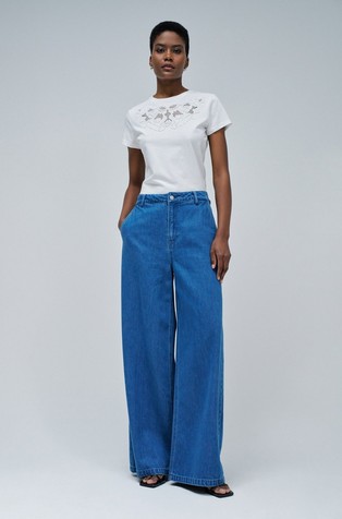 SALSA JEANS Cotton T-shirt with embroidery White 5