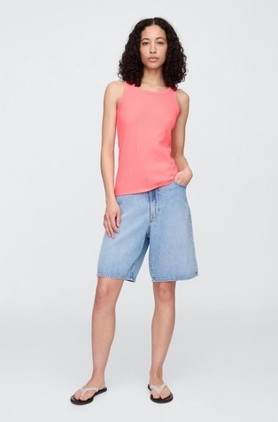 GAP Ribbed Tank Top Neon Blazing Pink 3
