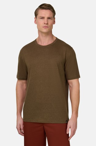 T-shirt in stretch linen jersey