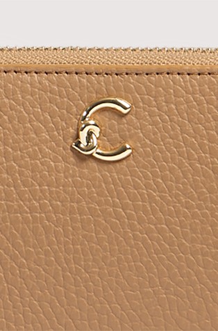 COCCINELLE C-Me usnjena denarnica Rjava - Skin 3