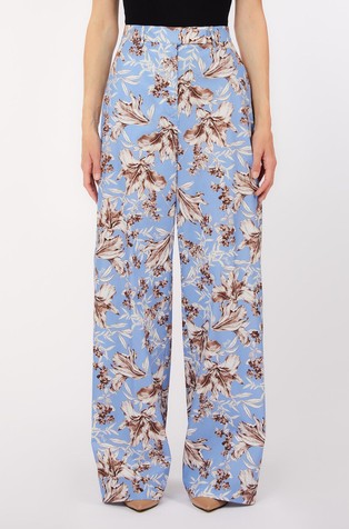 Poplin trousers with pattern