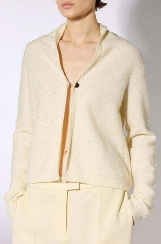 Wool blend cardigan with sequins