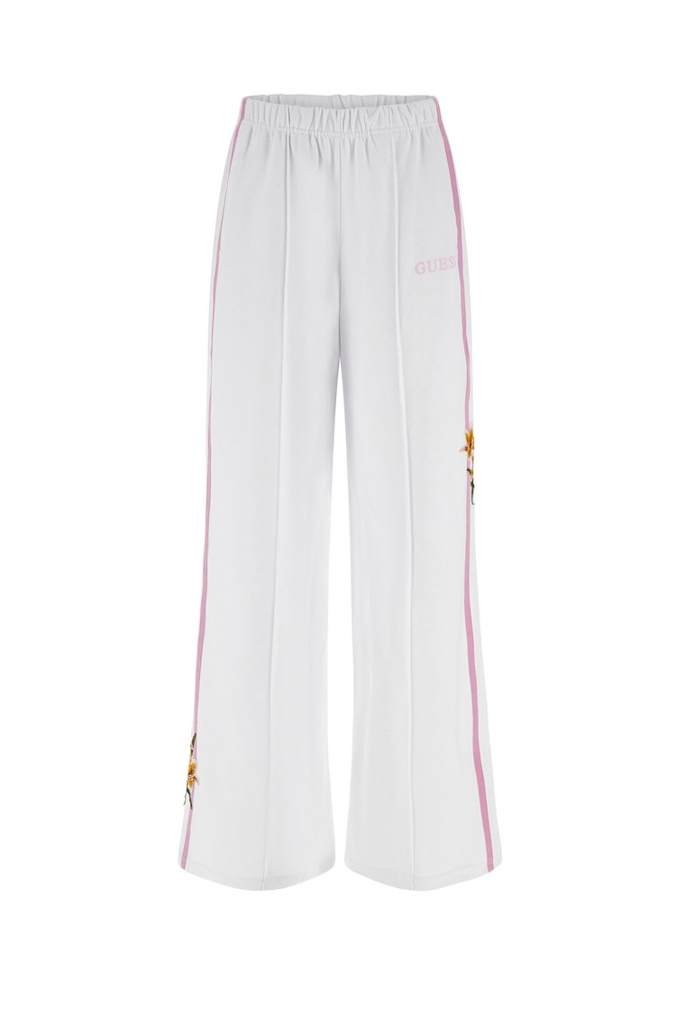 GUESS Flared cotton-blend joggers White 