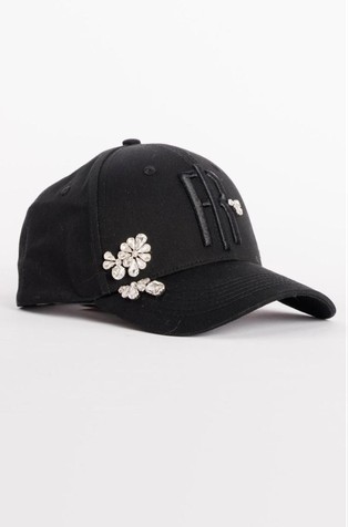 Baseball hat made in cotton with shiny stones and logo