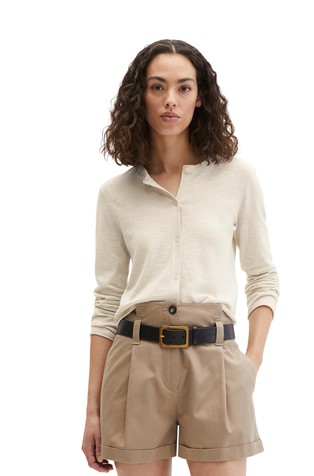 Cardigan in organic cotton-linen blend