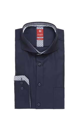 PURE H.TICO Slim fit City srajca z dolgimi rokavi Modra - Dark Blue 3