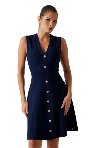 Kratka pletena obleka brez rokavov