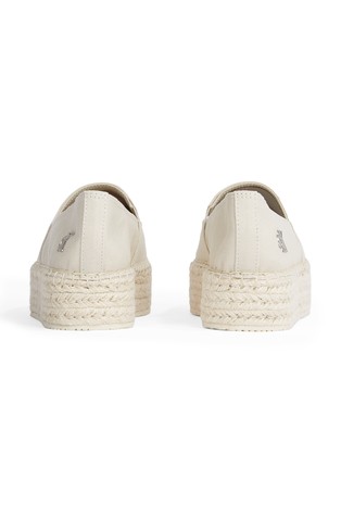 CALVIN KLEIN Canvas Platform Espadrilles Cream 4