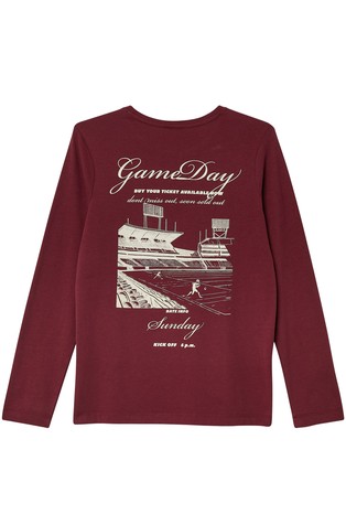 Majica z dolgimi rokavi in potiskom zadaj