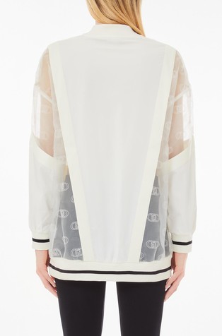 LIU JO Jacket with logo tulle inserts White Milk 2